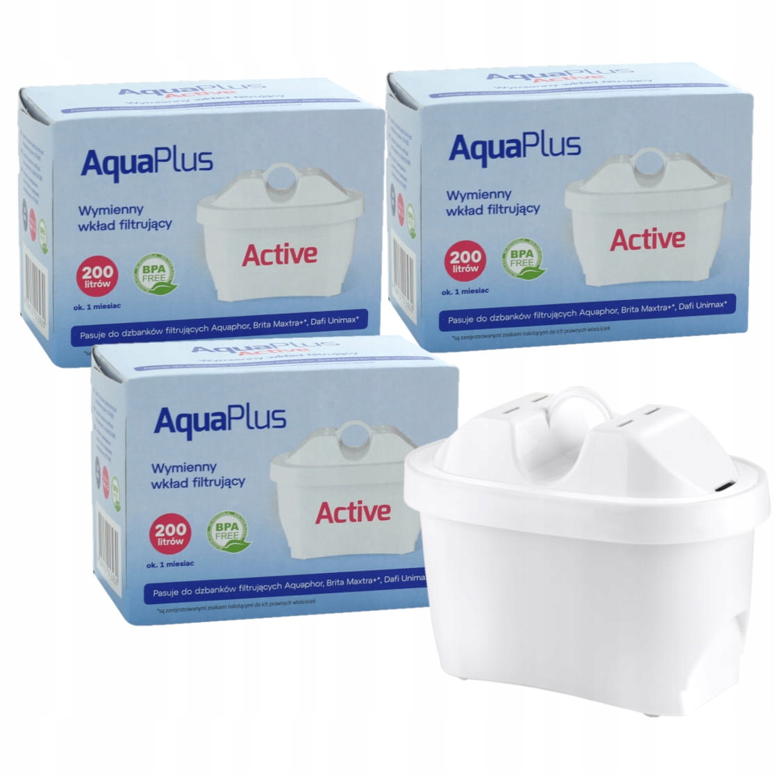 

Wkład filtrujący do dzbanka, filtr AquaPlus 3x