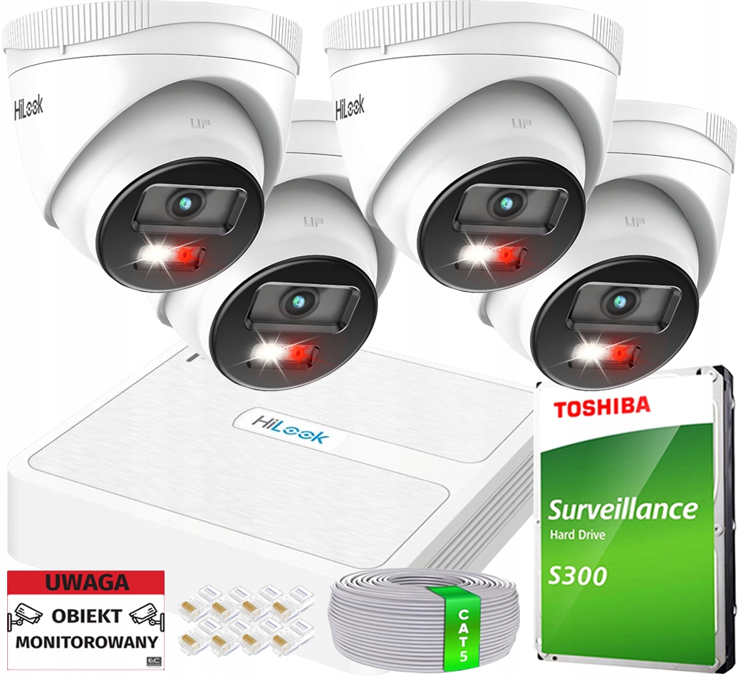 Sada monitorování Ip 4 kamery 4Mpx pro rozšíření záznamníku 8 kanálů PoE