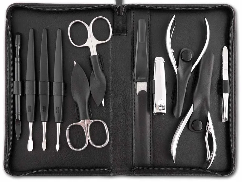 Hans Kniebes zestaw przyborów do manicure paznokci etui skóra