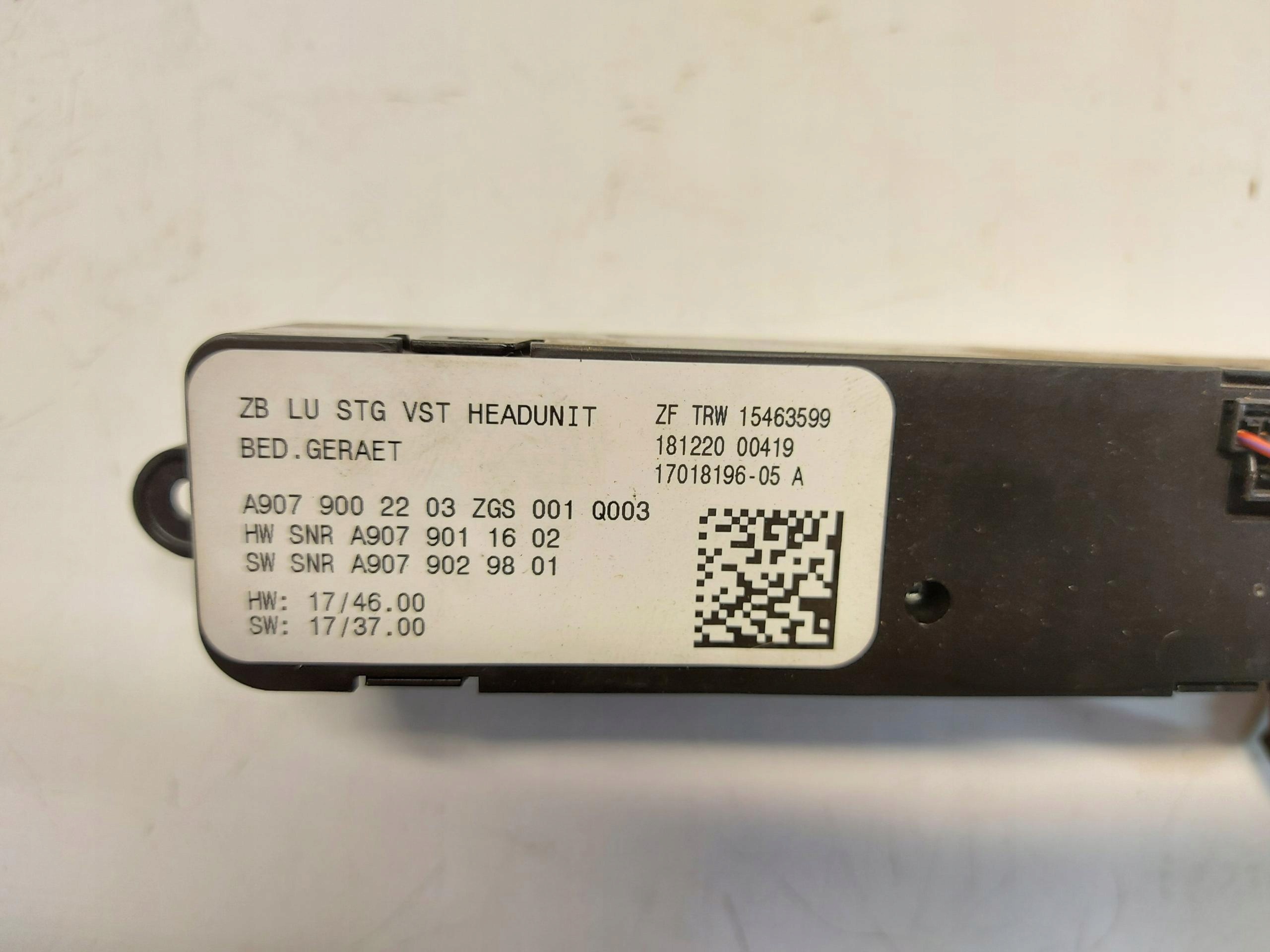 Mercedes Sprinter w907 2020, 2.1 CDI Panel radio A9079002203
