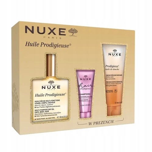 Nuxe Olejek Do Ciała 100ml Szampon 30ml Żel Pod Prysznic 100ml