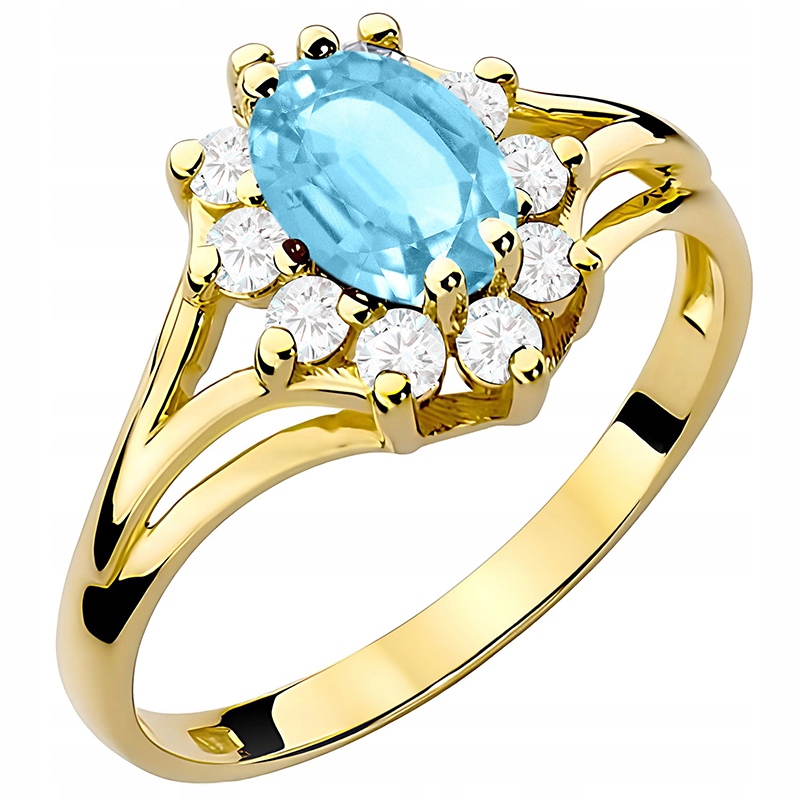 Zlatý Prstýnek S Topazem 0,90 ct a Brilianty