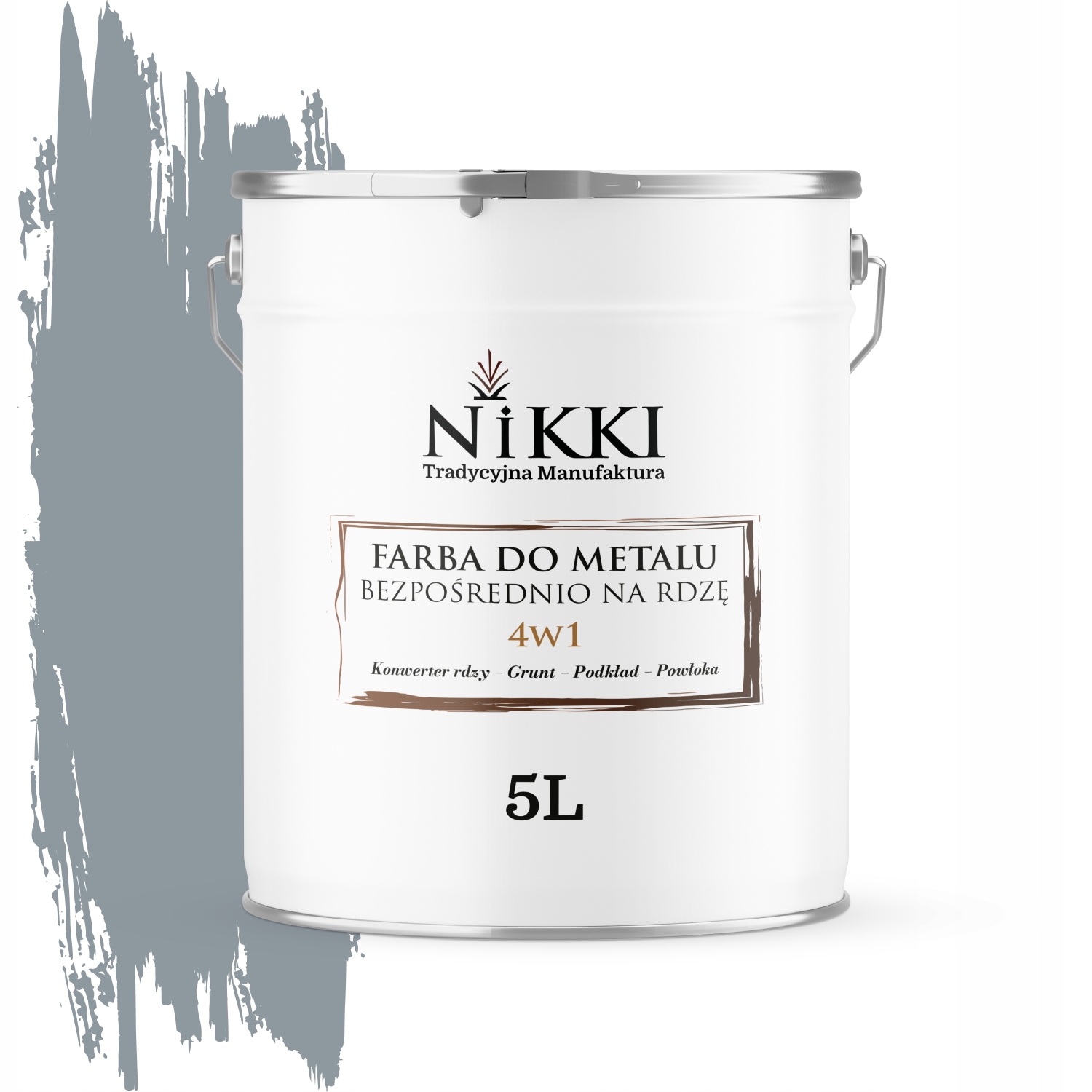 Farba Na Kov Priamo Na Hrdzu Pozinkovaná 4v1 Šedo-modrá Ral 7001 Mat 5L