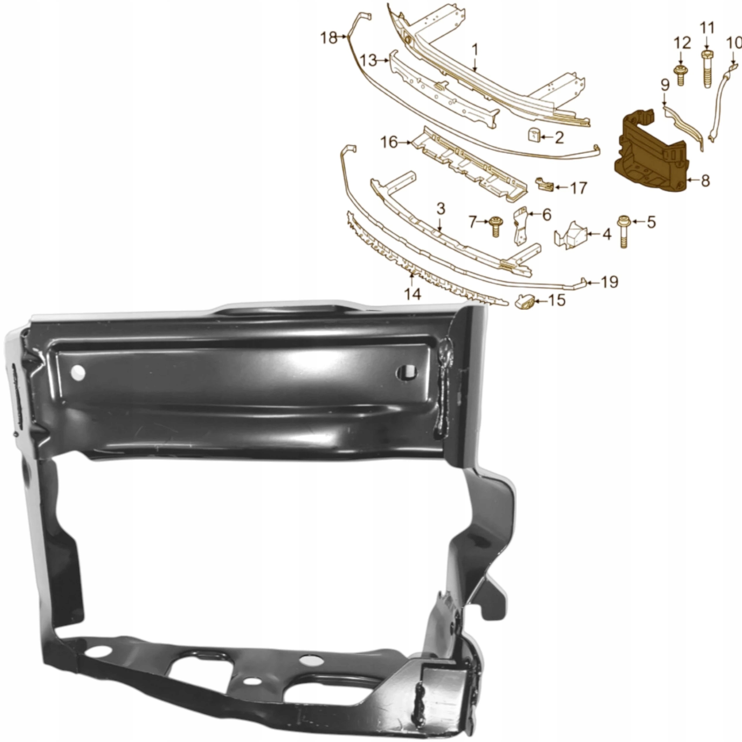 Zpevnění Pravého držáku pásu Bmw 5 G30 G31 6 G32 7 G11 G12 8 G14 G15