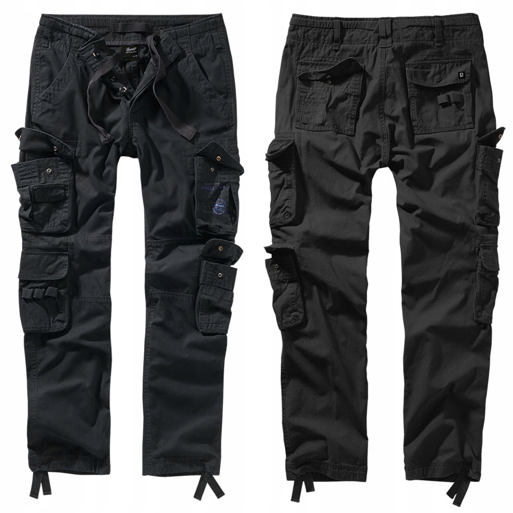 Brandit kalhoty pánské Pure Slim Fit Trousers kapsáče M černá