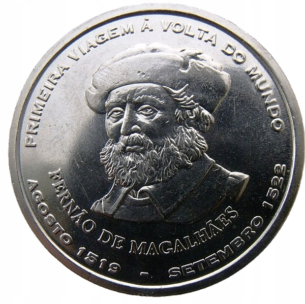 PORTUGALIA 200 ESCUDOS 2000 MAGELLAN STATEK ŻAGLOWIEC UNC