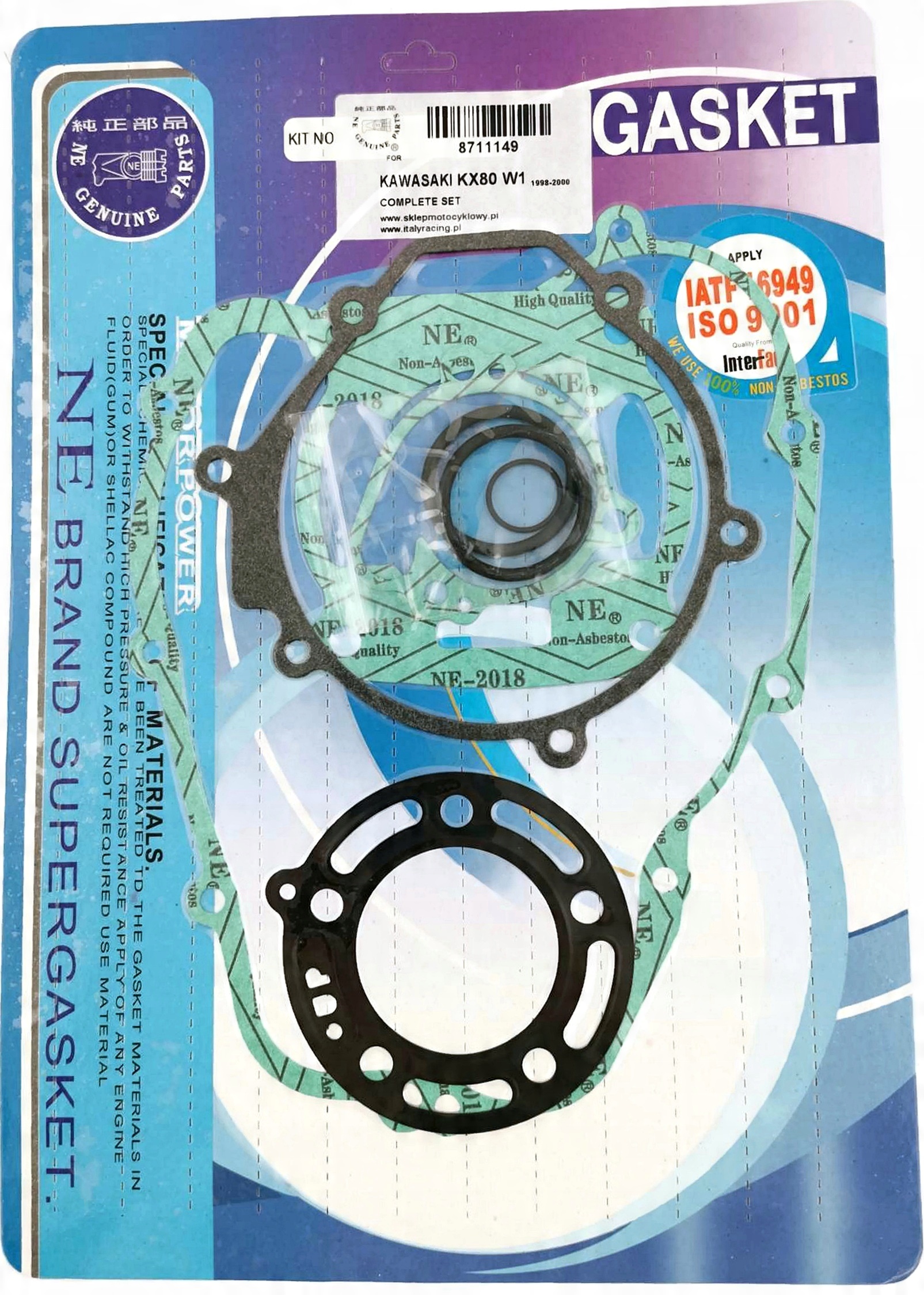 

Ir Komplet Uszczelek Kawasaki Kx 85 A 2001-2006