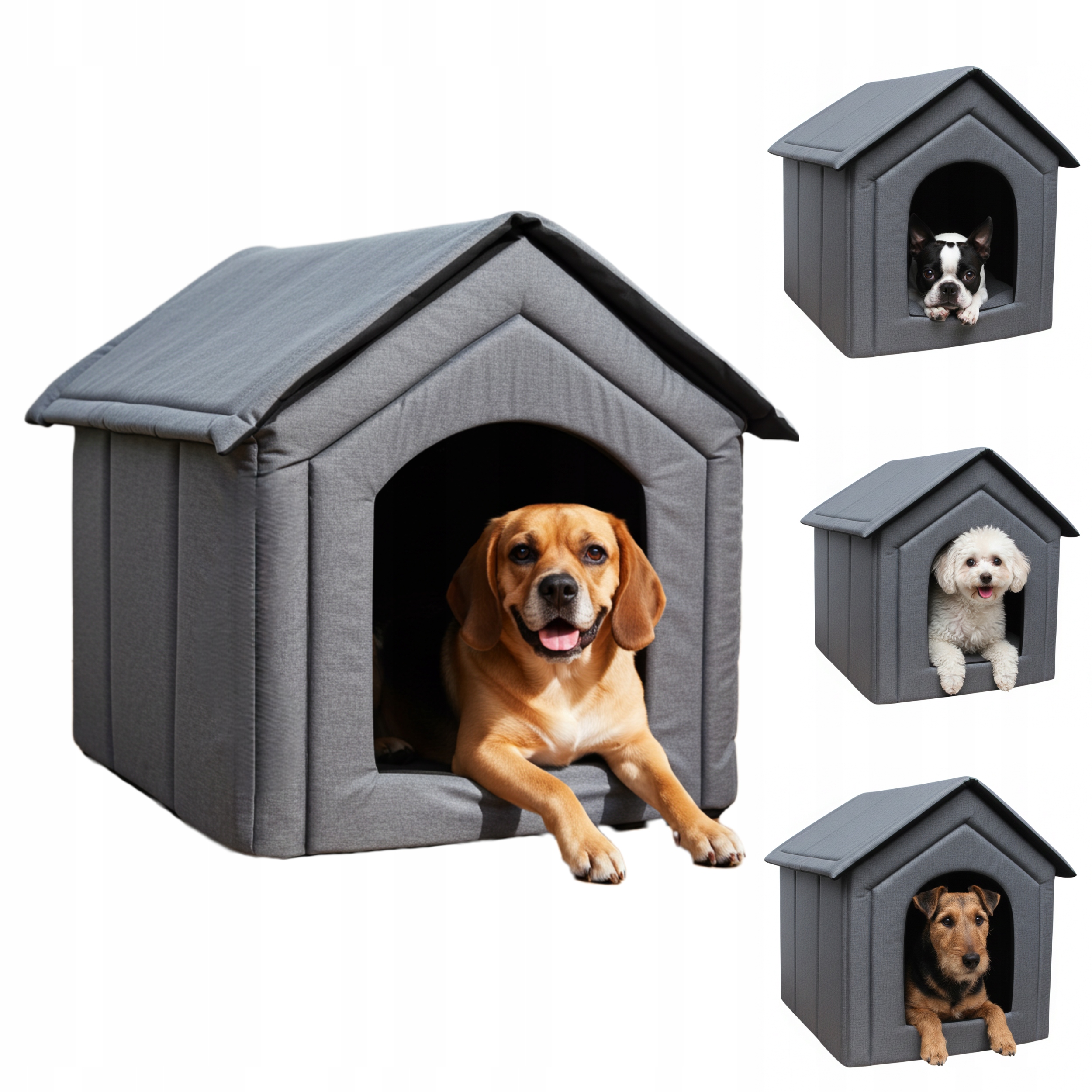 Levně Psí Bouda Domů pelíšek Útulný Domeček velká bouda šedá XXL R.4