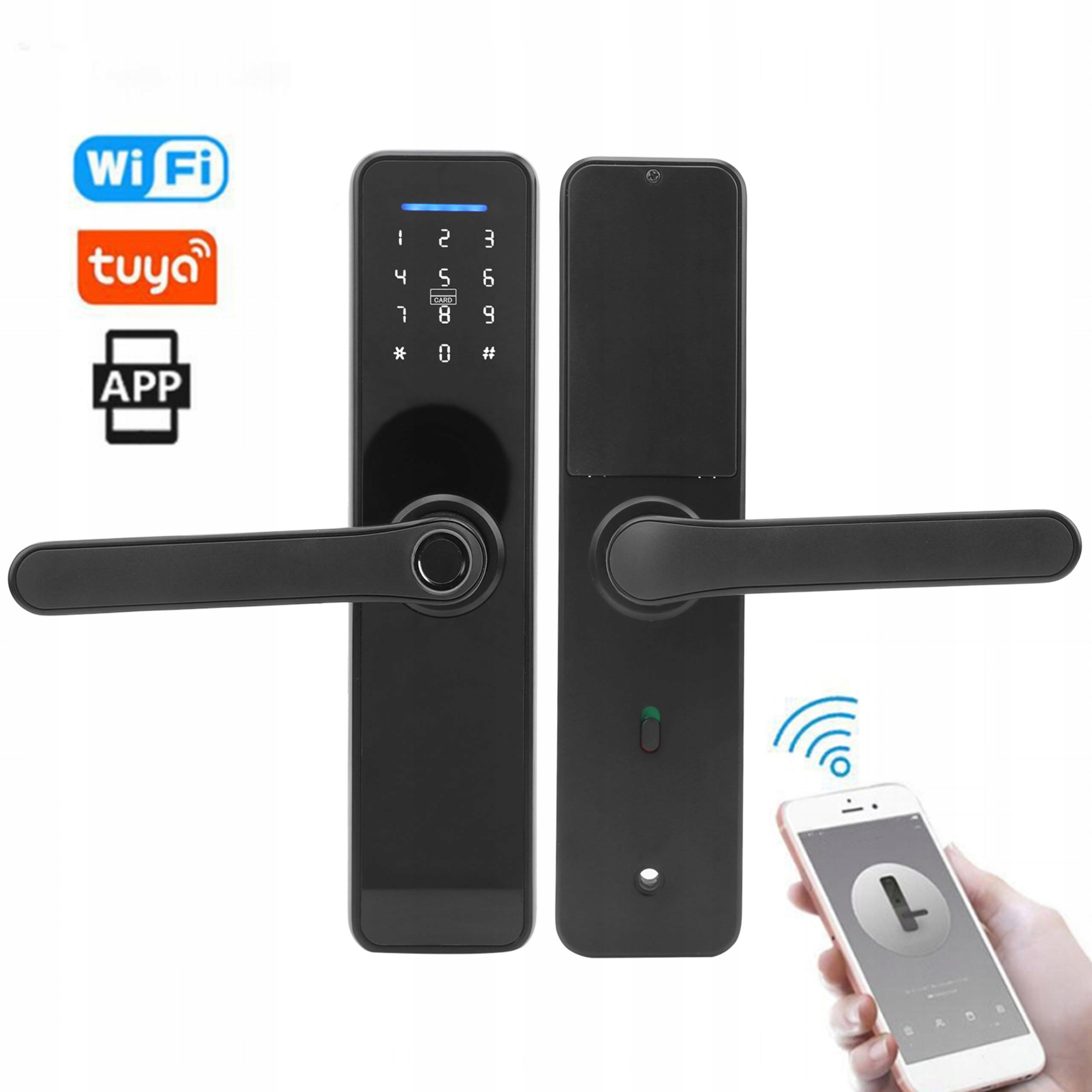 Elektronický Zámok Na Dvere, Kľučka, Kód, Karta Smart Wifi