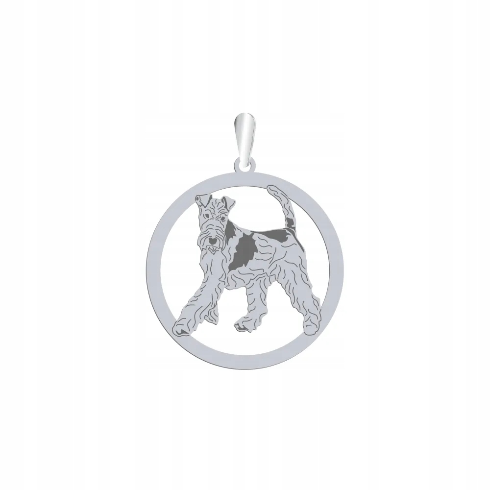 Stříbrný přívěsek s psem Fox Terrier Wire 925 Dárek Dedikace Gravírování