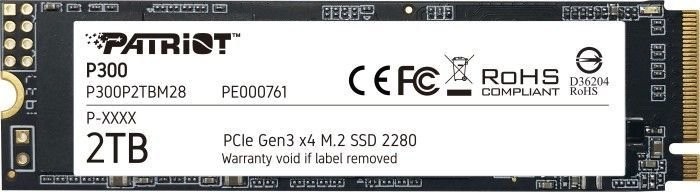 Patriot Ssd P300 2TB M.2 PCIe Gen 3 x4 2100/1650