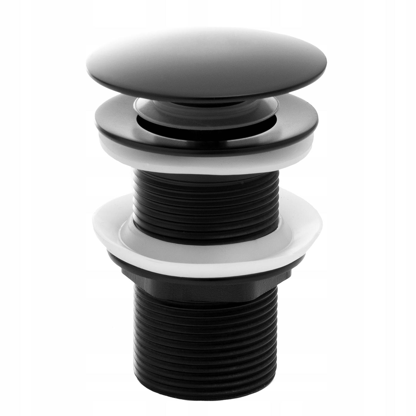 KOREK KLIK-KLAK DO UMYWYLAKI BEZ PRZELEWU CZARNY