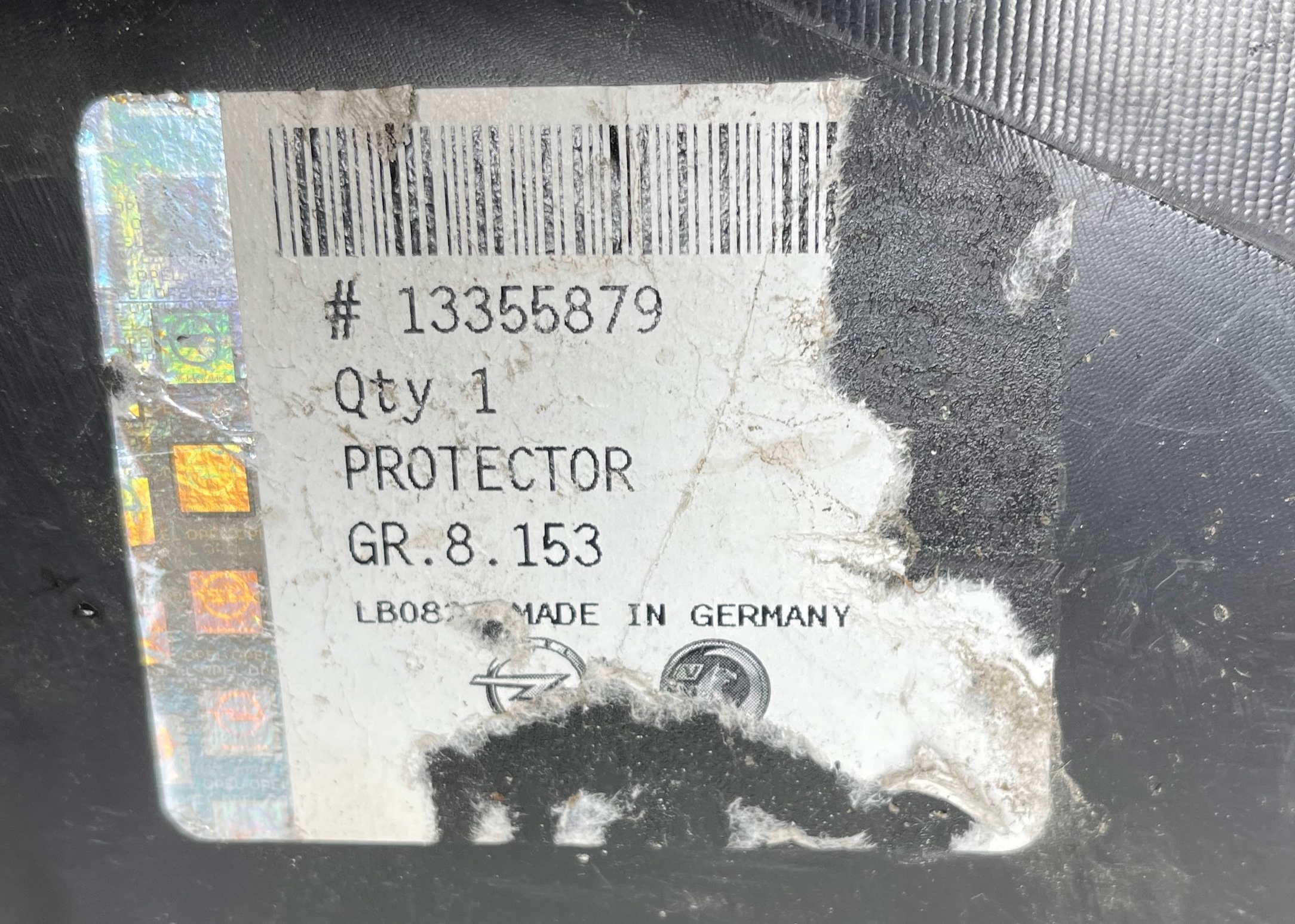 D47 OPEL ADAM mudguard left rear part rear. 13355881