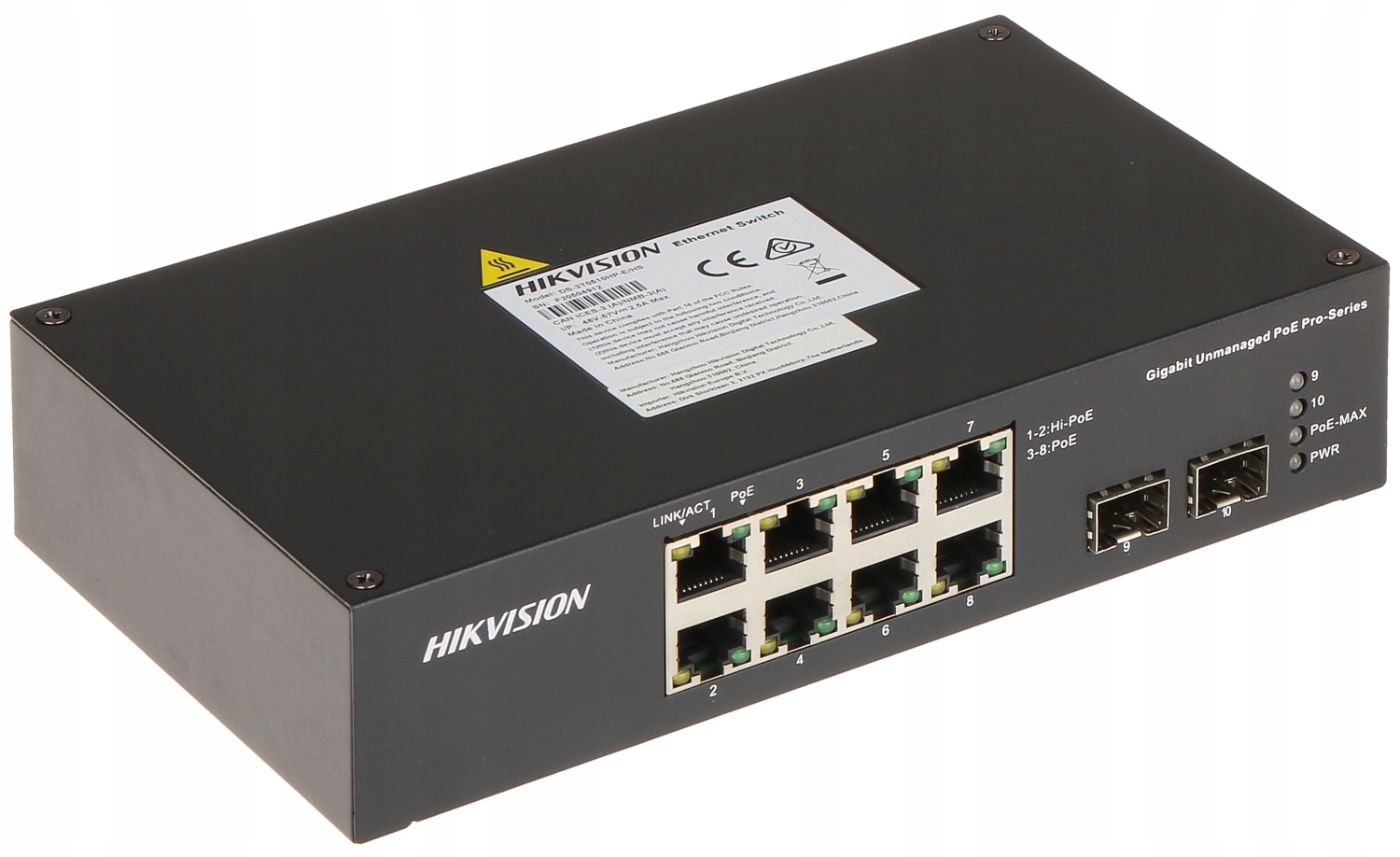 PoE Switch DS-3T0510HP-E/HS 8portový Sfp Hikvision