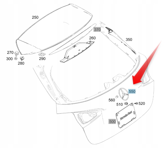 Hvězda Emblém Zadní Mercedes A Třída W177 Známka Hvězda A1778170000