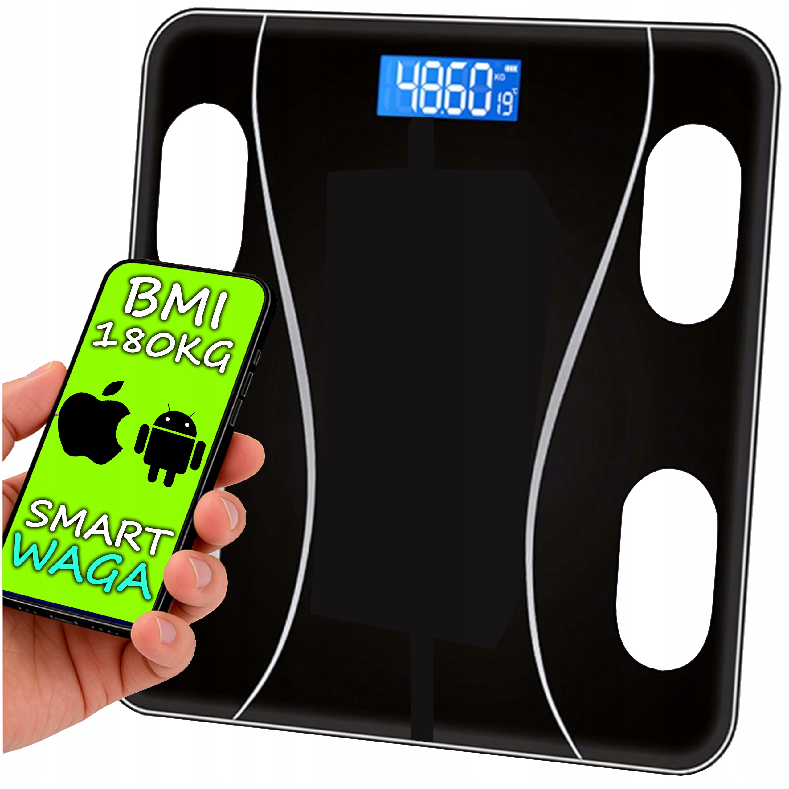 Koupelnová váha smart analytická 180 kg Bmi Bluetooth aplikace tuk