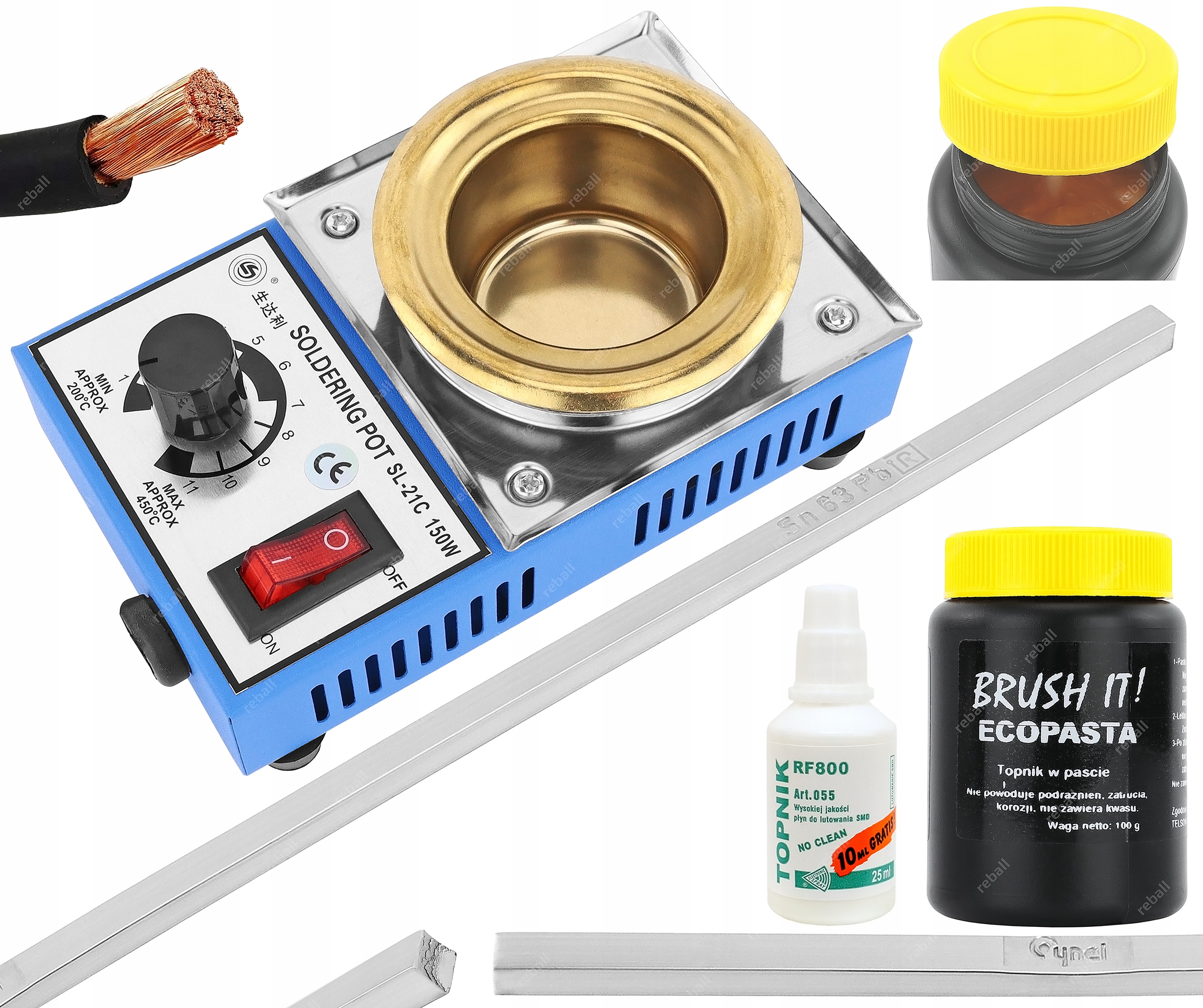 Pájecí Kelímek Na Tavení Pro Cínování Silný 150W Pájecí Sada XL