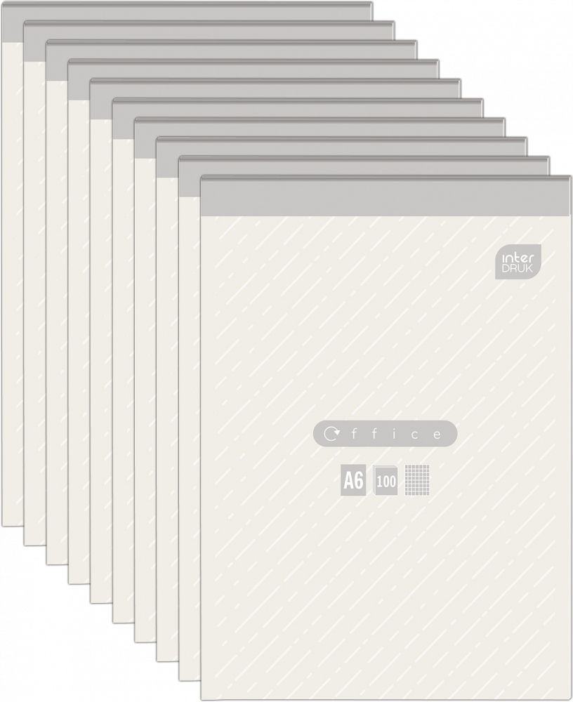 Blok biurowy w kratkę Interdruk A6 100 kartek x10