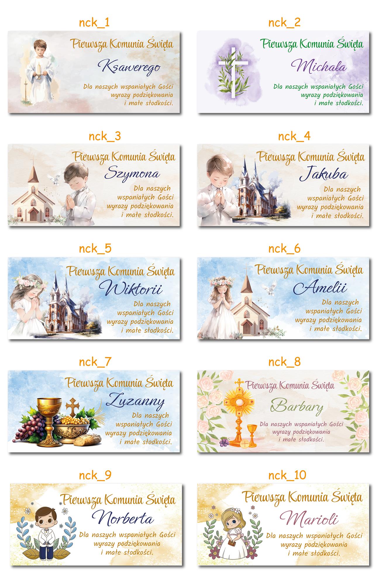 Naklejki słodkie podziękowanie Komunia 17szt Przeznaczenie dla gości
