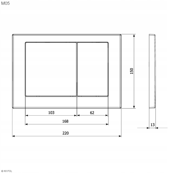 PRZYCISK DO SPŁUCZKI WC Cersanit Czarny Mat Przycisk Spłukujący Do WC Rodzaj do WC