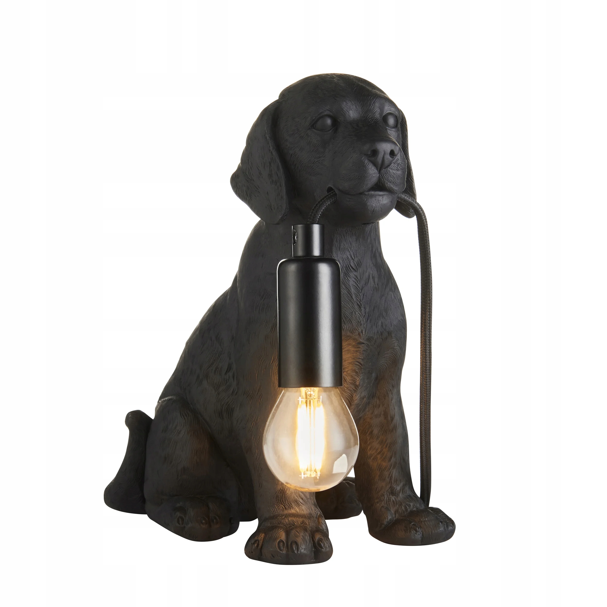 Endon Stolová lampa Labrador Puppy čierna matná 1xE14 7W živica