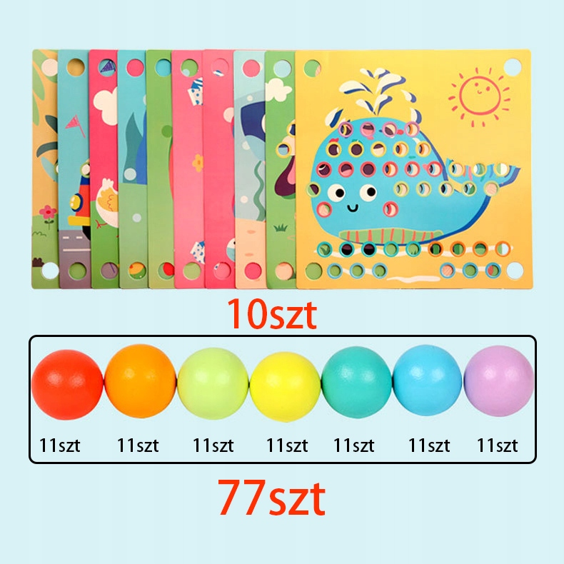 MONTESSORI DREWNIANA UKŁADANKA KULKAMI MONTESSORI Płeć chłopcy