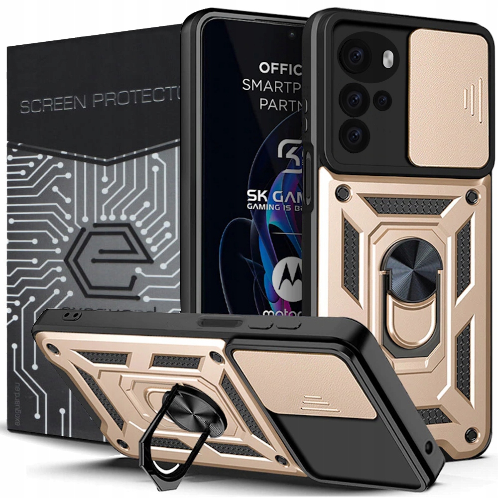 

Case Ring Etui Pancerne+szkło do Motorola Moto G22