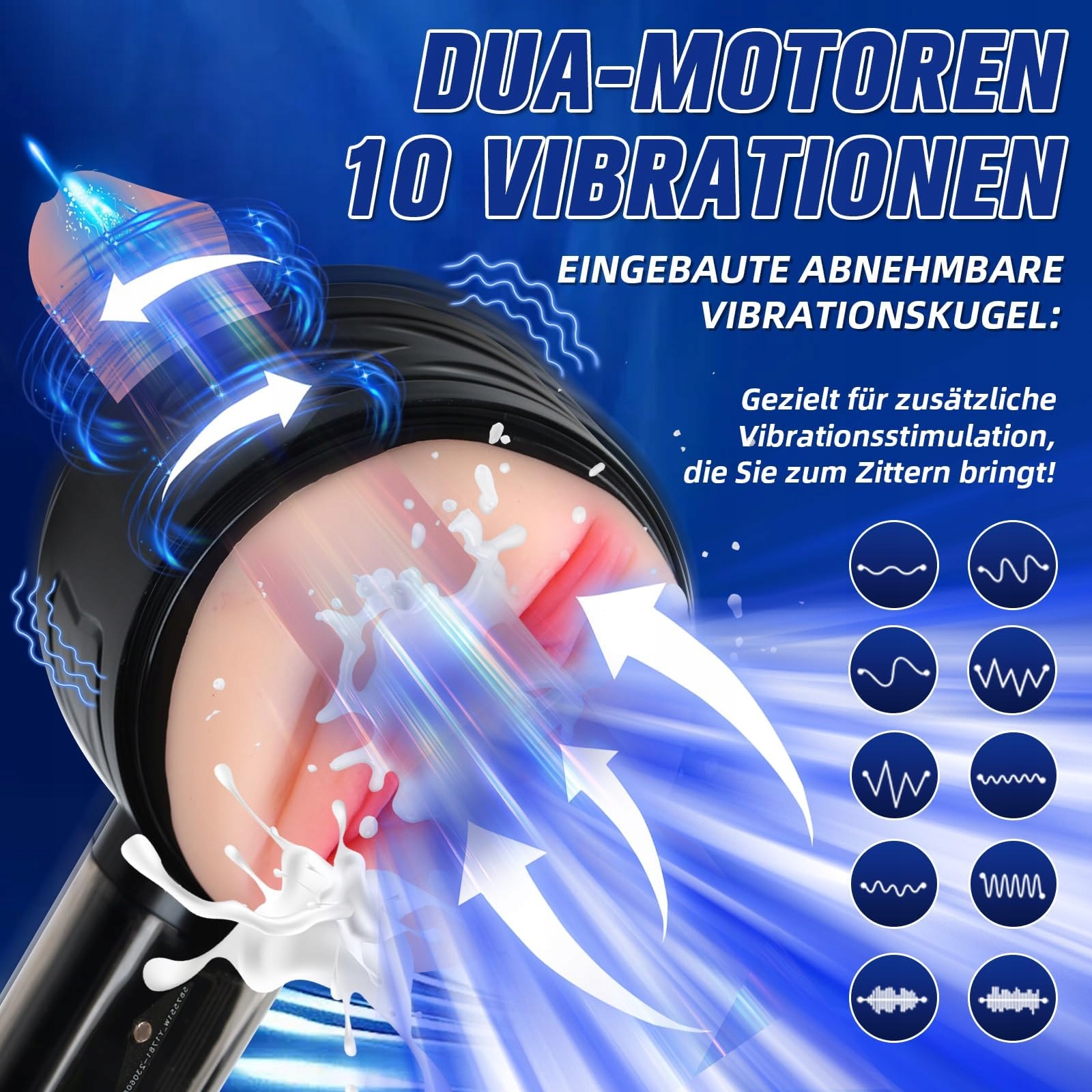Masturbator Elektryczny 3 Prędkości 7 Trybów Wibracji 3D Vagina — miniatura 2