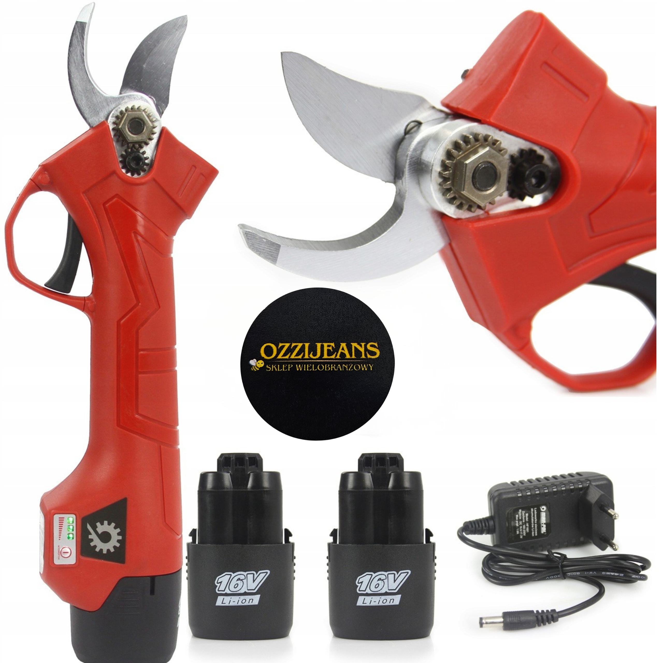 Zahradní nůžky 16V Na Větve 25MM 2X Akumulátor 3AH Výkonný Zahradní