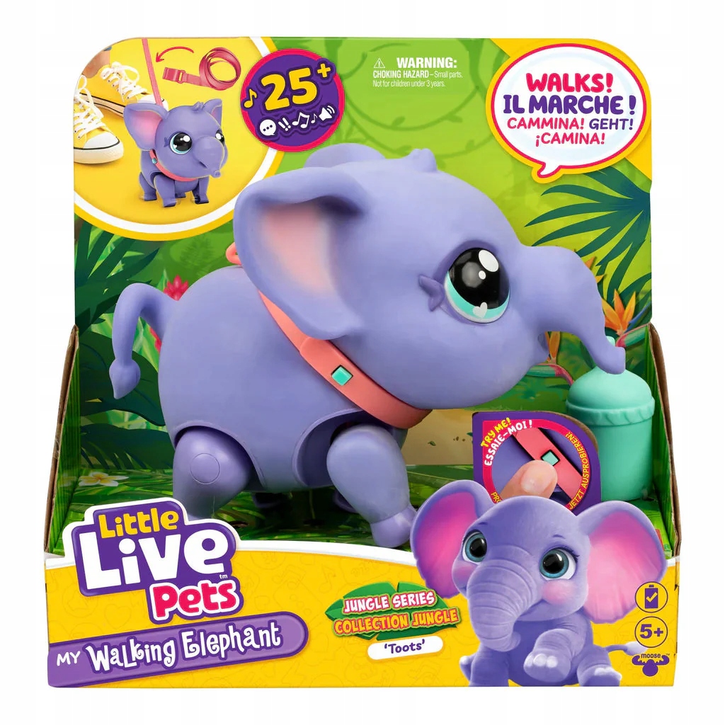 Little Live Pets Interaktywny Słoń Chodzący Słonik Toots Dźwięki Reakcje