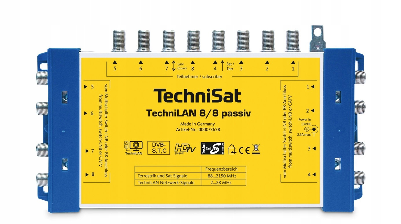 Technilan 8/8 pasivní Lan přepínač