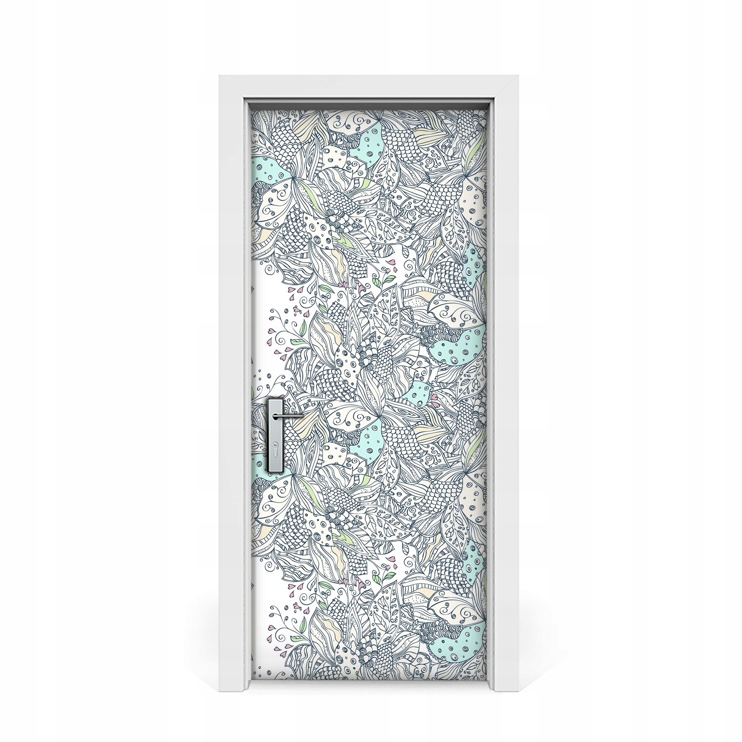 

Okleina naklejka drzwi Kwiaty w stylu Doodle