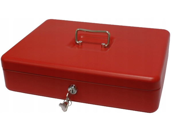 

Kasetka metalowa na pieniądze 370x280x90 Czerwona