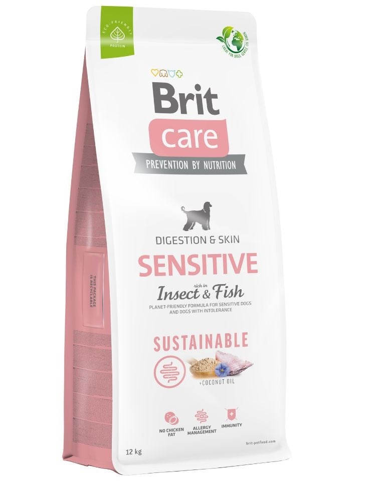 Levně Brit Care Sustainable Sensitive Insect & Fish s hmyzem a rybami 12 kg