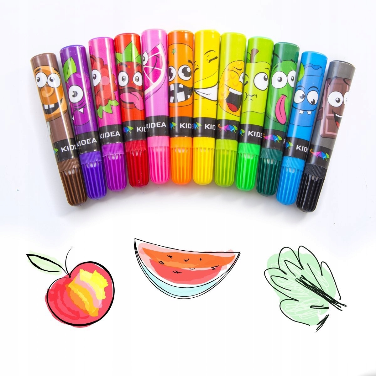 PISAKI MAZAKI ZAPACHOWE OWOCOWE 12 KOLORÓW KIDEA SUPER UPOMINEK Marka Kidea