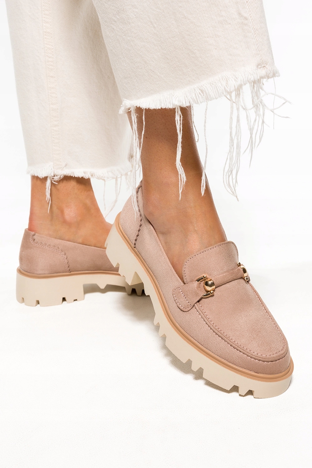 MOKASYNY DAMSKIE PÓŁBUTY WSUWANE NA PLATFORMIE MODNA OZDOBA WIOSENNE r 40 Oryginalne opakowanie producenta pudełko