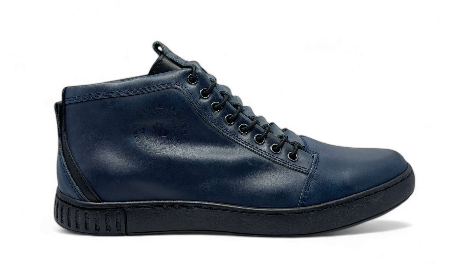 Polbut pánské kožené polobotky nad kotník 2122/2, modré, velikost 41