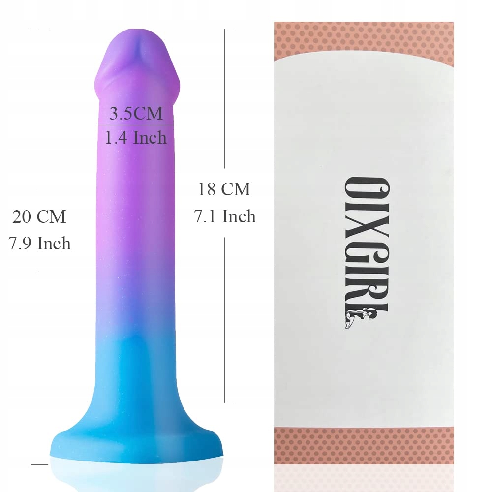Dildo 20cm z silikonu z przyssawką do vaginal i anal sex — miniatura 2
