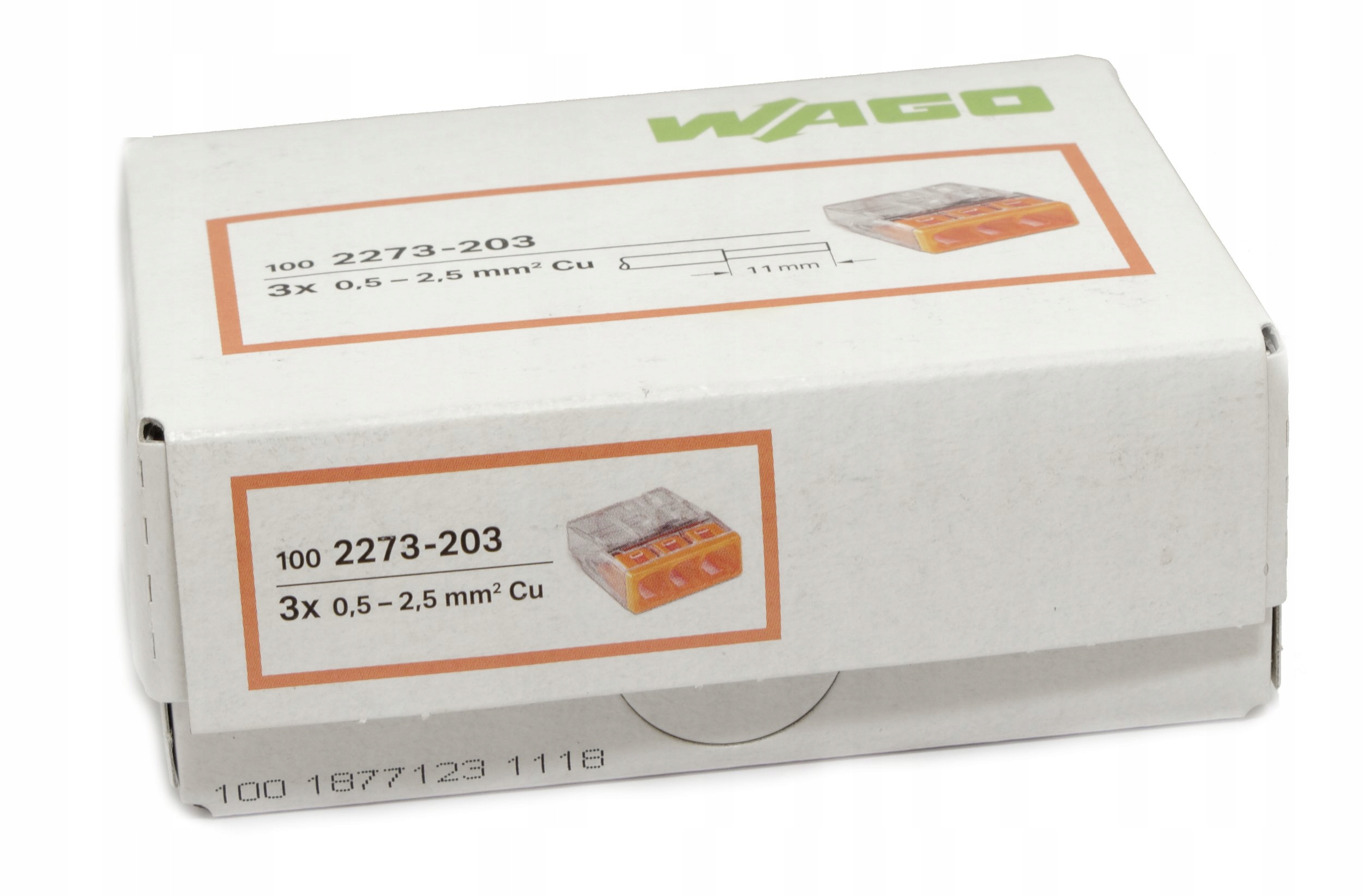 

Złączka zaciskowa 2273-203 Wago 3x2,5m 100 sztuk