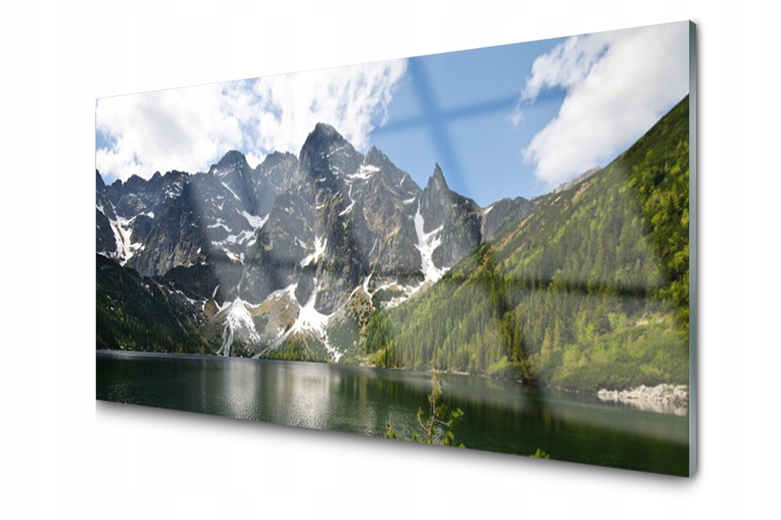 

Panel szklany ścienny Góra Jezioro Las 140x70