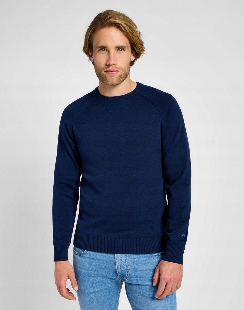 Pánský svetr Lee Clean Raglan Sweater True Navy 112355671 M