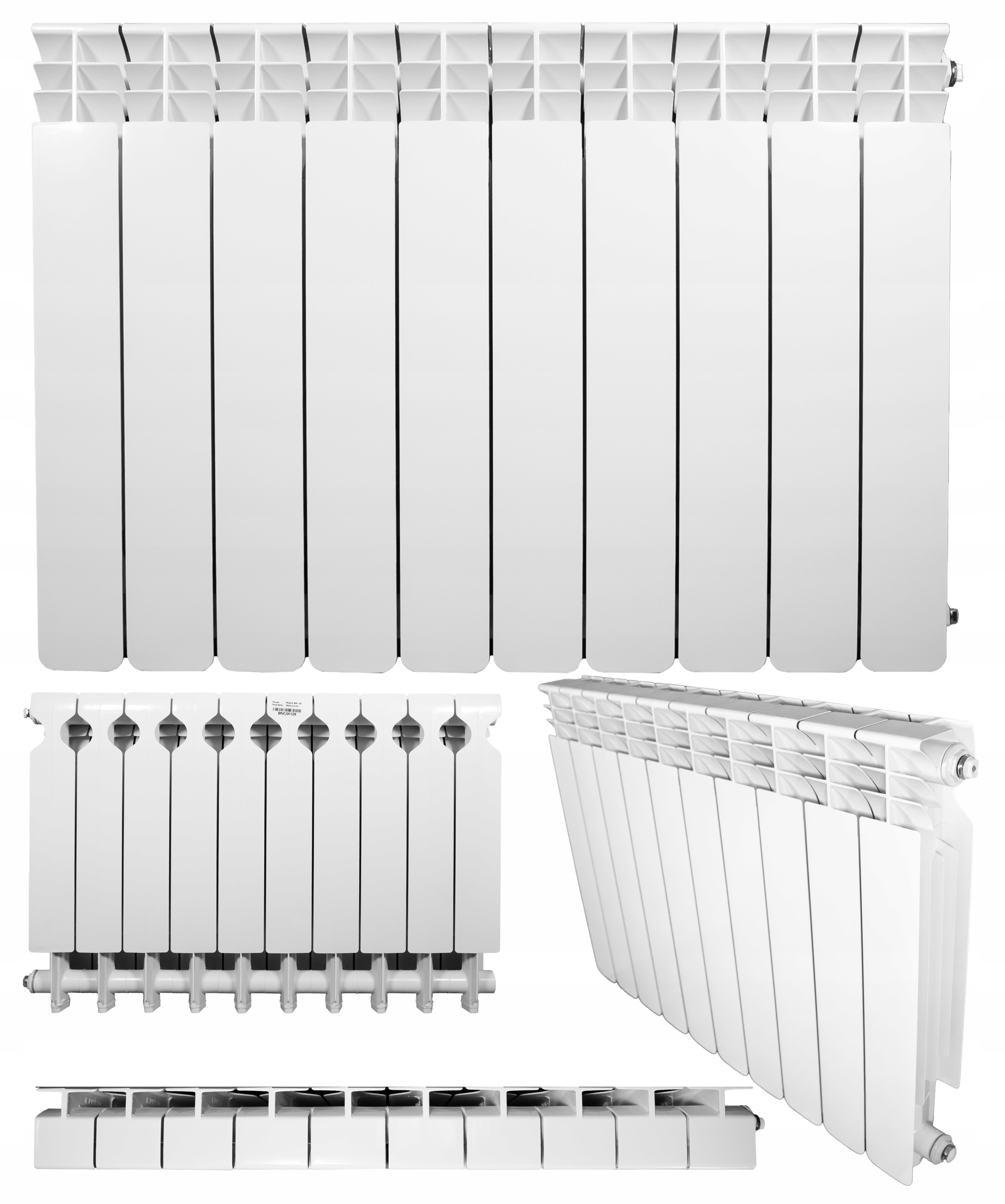 Aluminiový Radiátor H500 Žebrový 800x580x95 cm 1208 Wattů Bílý