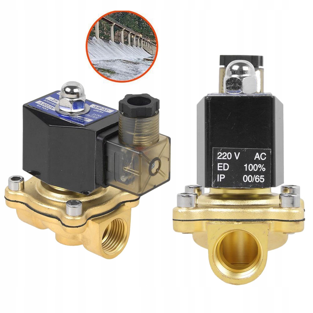 3/4" Elektromagnetický Ventil Mosaz Ac 220V Nc 0-10 Mpa