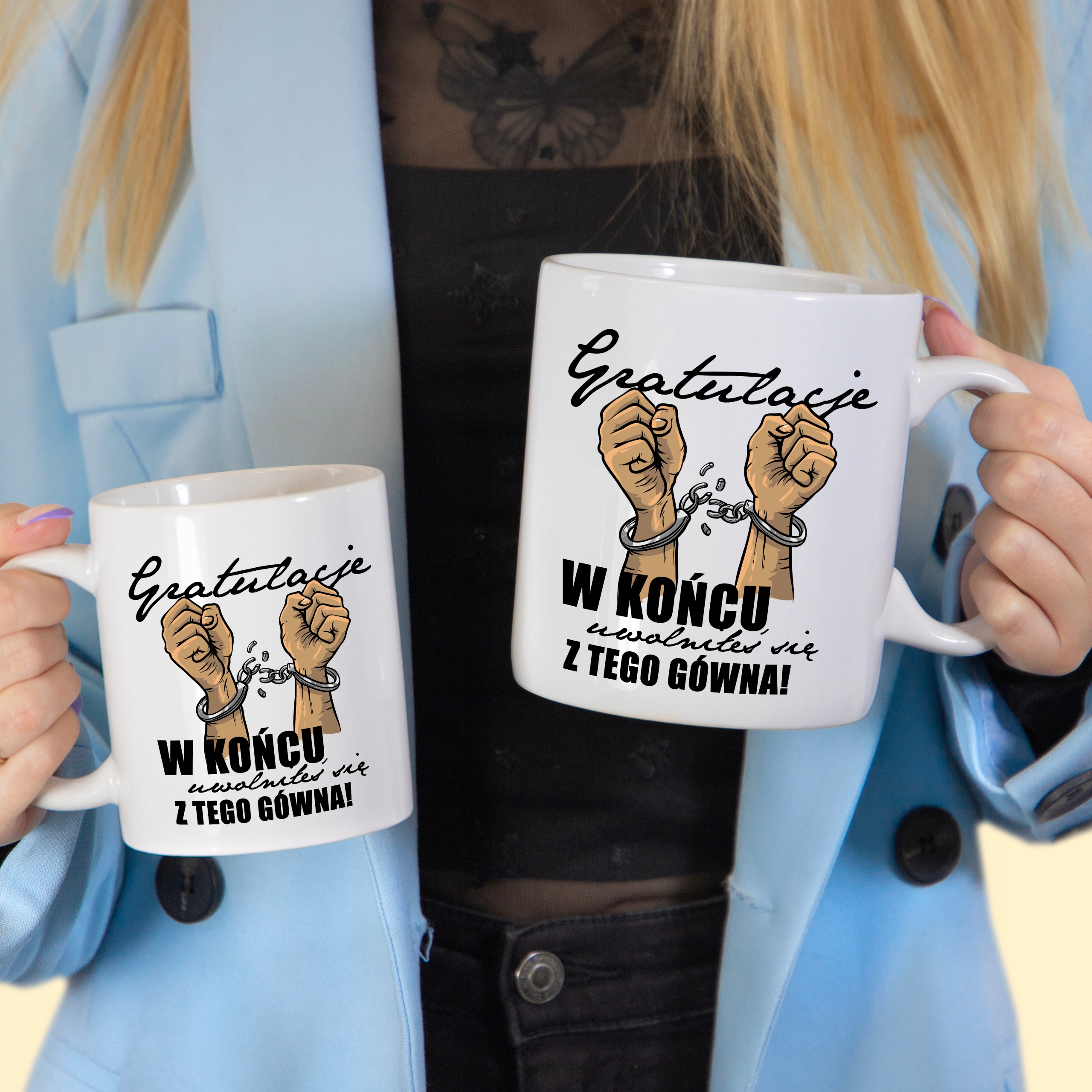 BÖGRE FEHÉR HATALMAS 890ML KOLLÉGANŐNEK AJÁNDÉKBA A MUNKAHELYRE BÚCSÚ WZ Termékcsalád KUBEK NA POŻEGNANIE KOLEGI Z PRACY