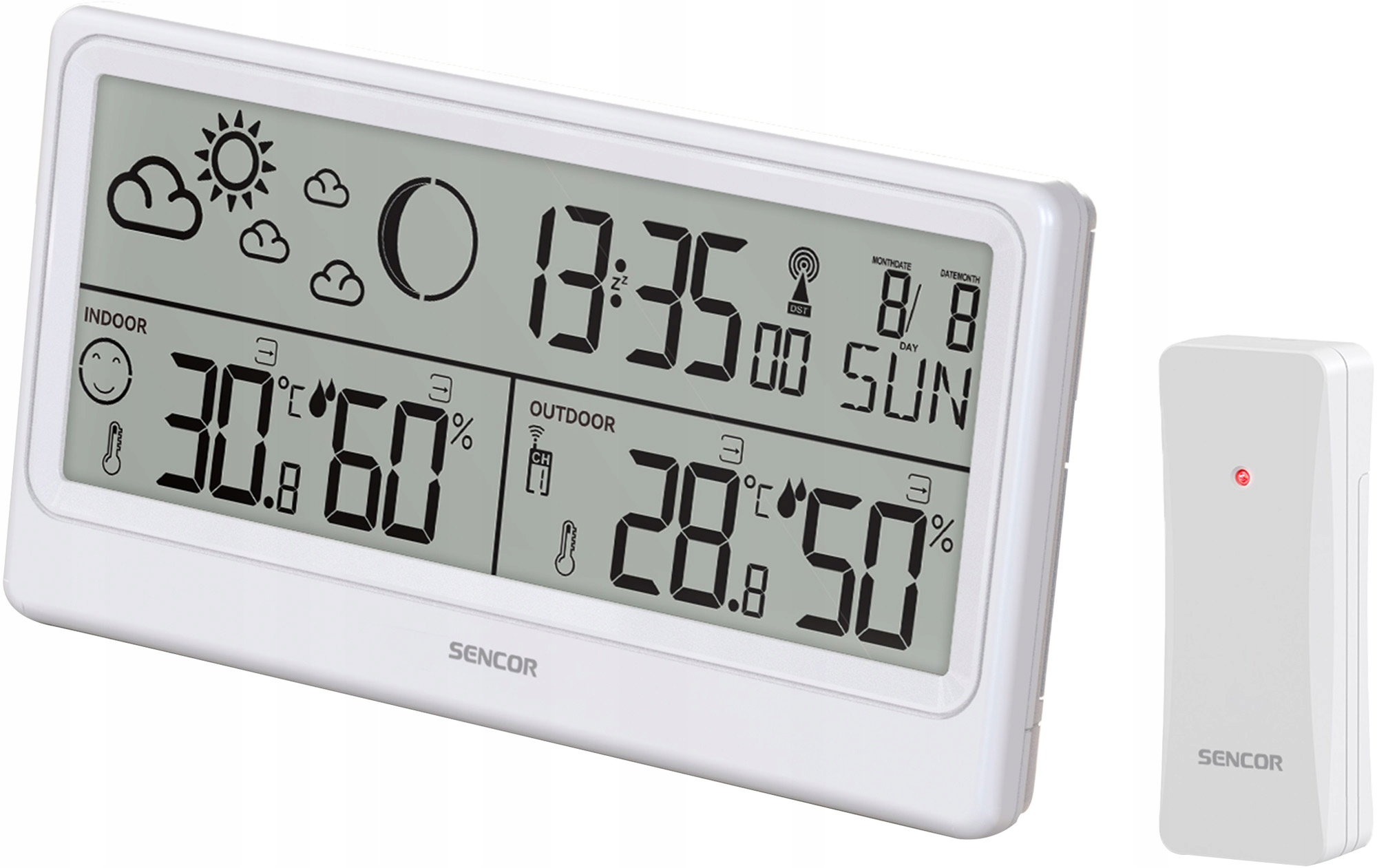 Stacja pogody Sencor SWS3600 prognoza pomiar temperatur +czujnik zewnętrzny