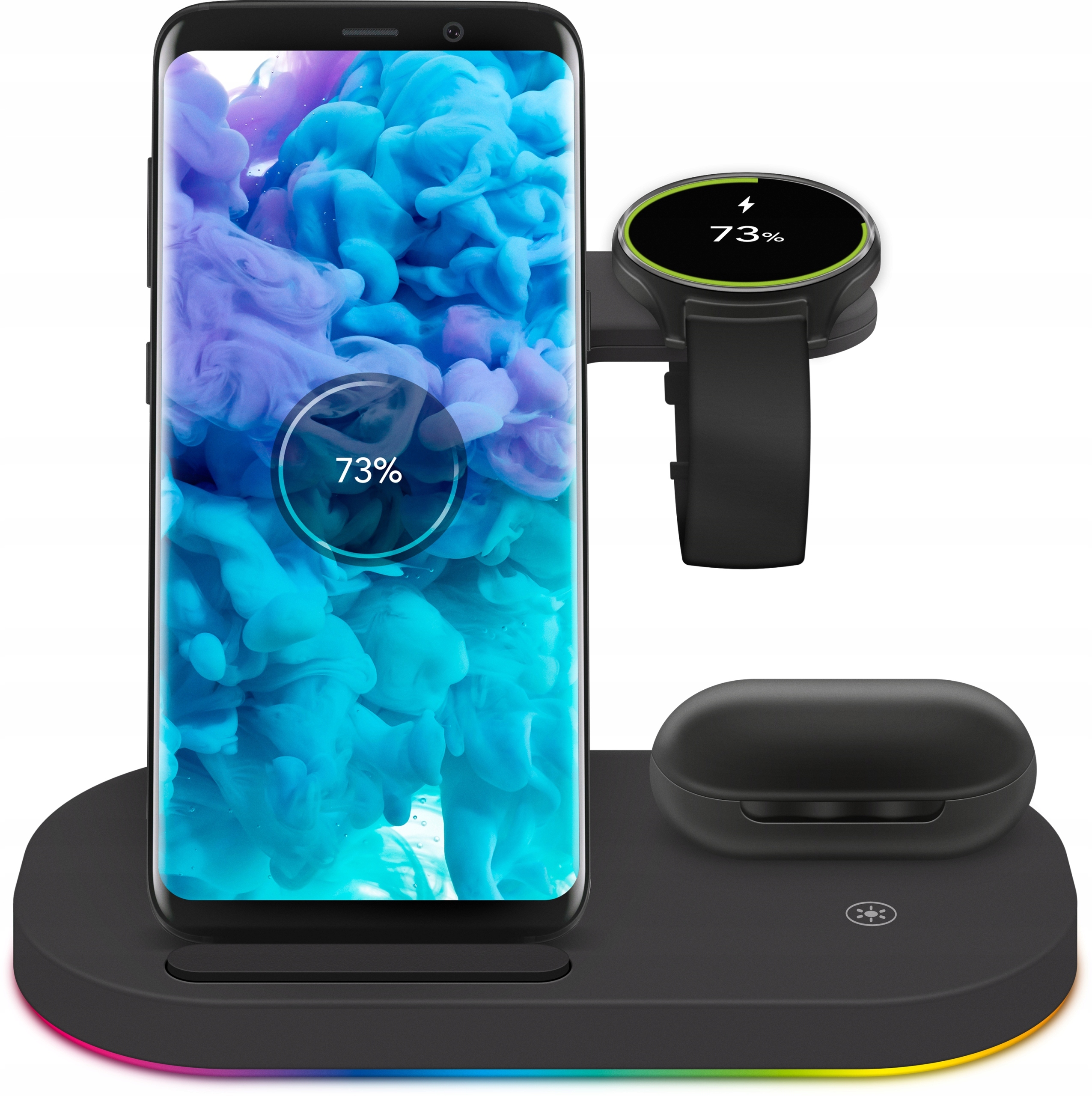 Dokovací stanice pro indukční nabíječku 3v1 pro Samsung Yenkee 15W Usb-c Qi