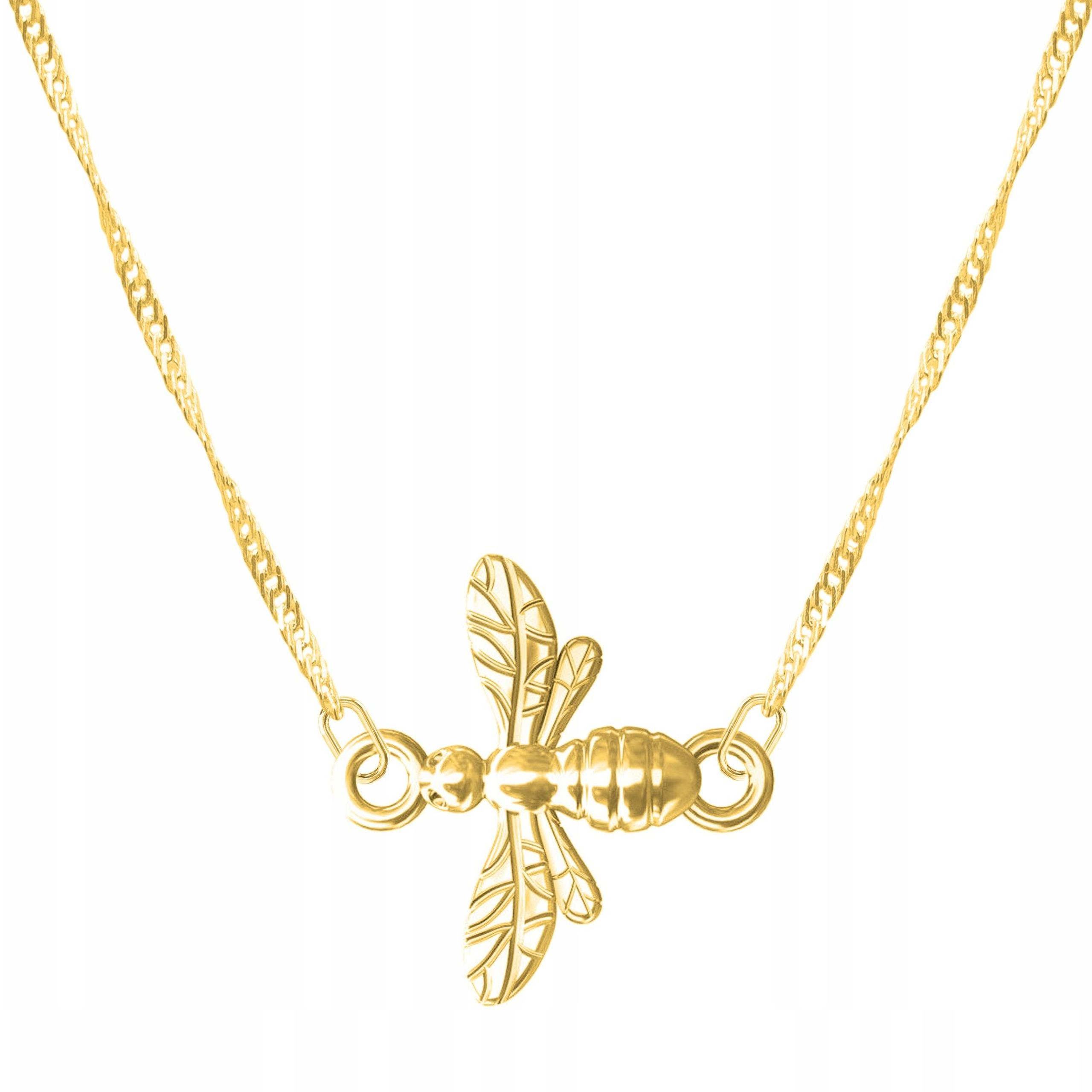 Zlatý náhrdelník s včelou a hmyzem Bee Osa Včela Včelka Stříbro 925