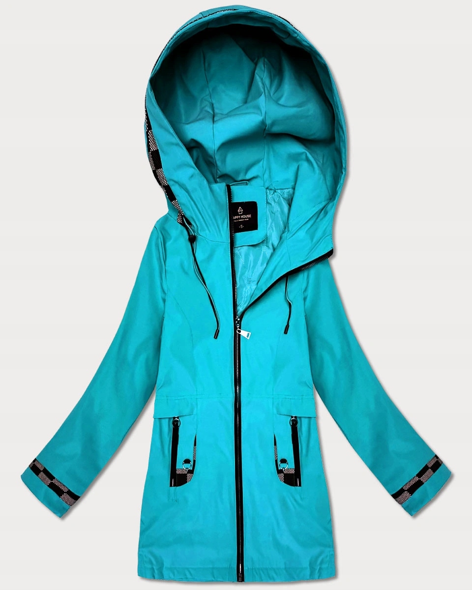 Tenká Bunda Kapuce KK60413 Modrá S (36)