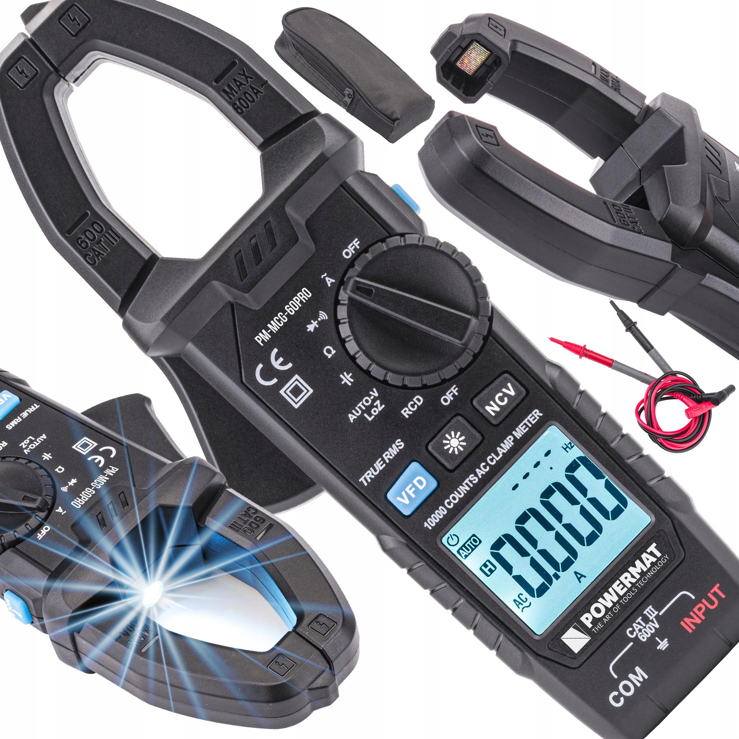 

Multimetr Miernik Cęgowy Prądu Cyfrowy Rcd 600A