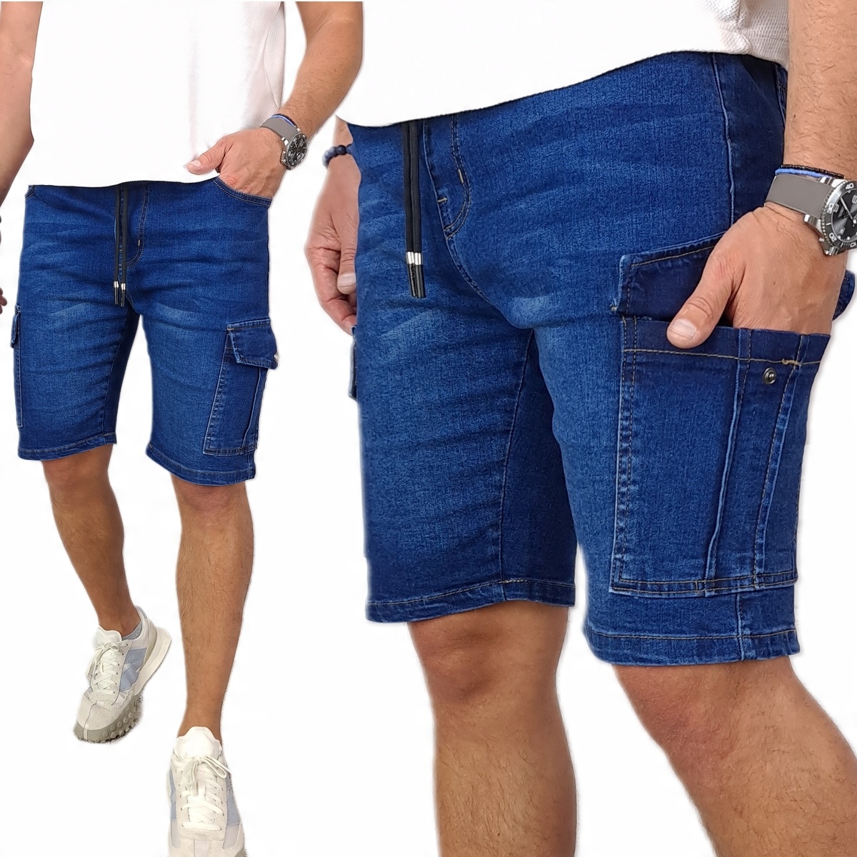 

Spodenki Jeansowe męskie Bojówki gumka M